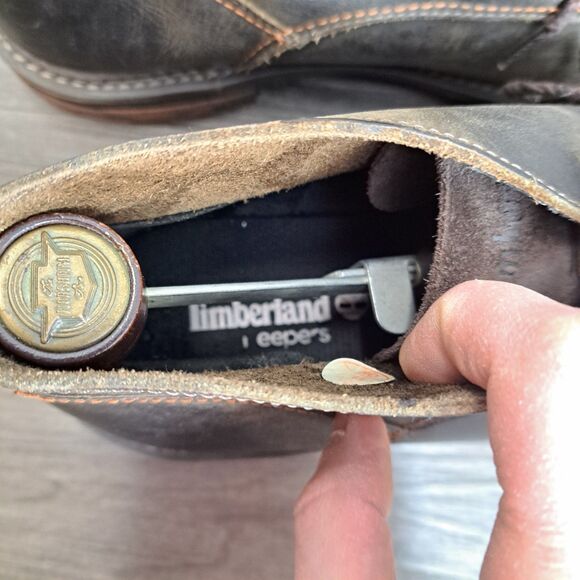 Timberland Chukka Boots. Distressed Black Leather Lace Up Boots Men's Size 12 - Picture 7 of 8